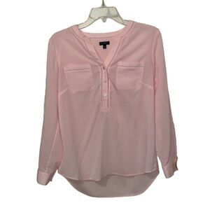 Talbots Pink Blouse Womens Petite Medium PM MP Pullover Lightweight